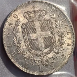 5 Lire 1875 m SPL-FDC